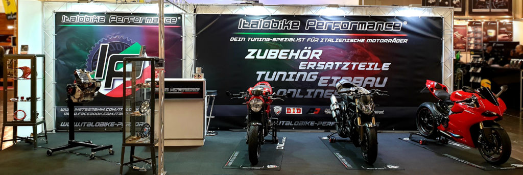 Der Messestand von Italobike Performance auf der Motorradmesse in Dortmund 2019