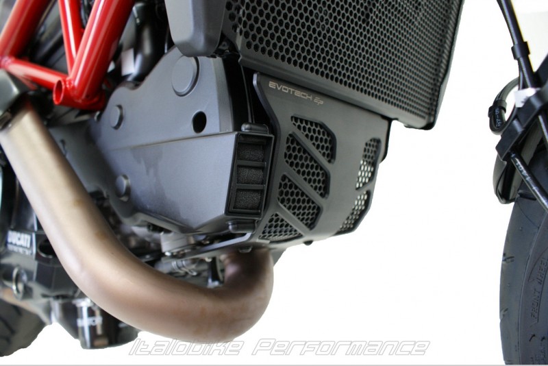 Ducati Hypermotard 821 BJ 2013-15 Motorschutz Bugspoiler Unterfahrschutz ALU rot 